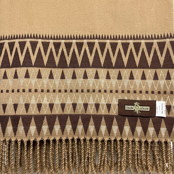 Cecchi e Cecchi Italy Native American Southwestern Boho Wool Poncho Shawl Scarf - Picture 5 of 9
